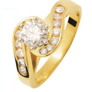 Diamond 18ct Yellow Gold Ring - Engagement GIA971