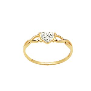 Diamond Gold Ring - Heart Twist