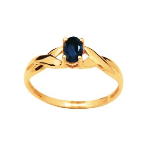 Black Sapphire Gold Ring - Twist