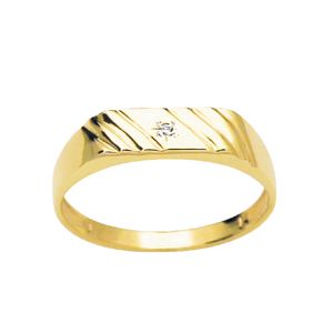 Diamond Gold Ring - Men's  Pleat
