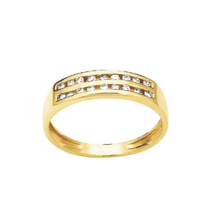 Diamond Gold Ring - Eternity Double Channel