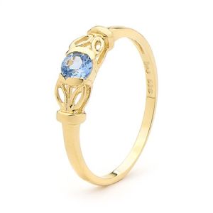Blue Topaz Gold Ring