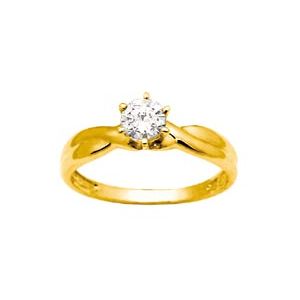 Cubic Zirconia CZ Gold Ring - Twist