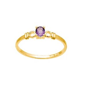 Amethyst Gold Ring - Oval 4x3mm