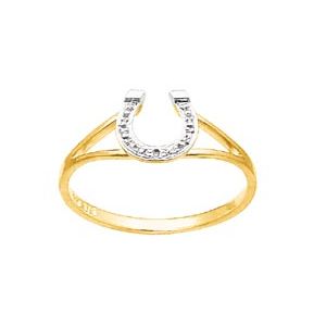 Diamond Gold Ring - Horseshoe Luck