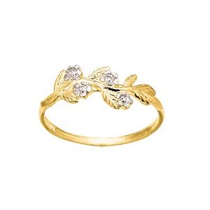 Diamond Gold Ring - Floral