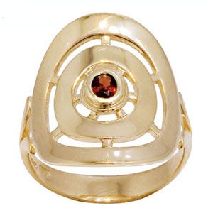 Garnet Gold Ring - Circles