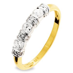 Cubic Zirconia CZ Gold Ring - Eternity