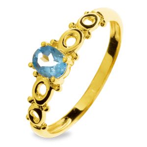 Blue Topaz Gold Ring - Circles