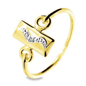 Diamond Gold Ring - Rectangle