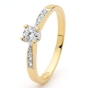 Diamond Gold Ring - Engagement .30ct
