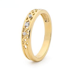 Diamond Gold Ring - Weave