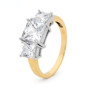 Cubic Zirconia CZ Gold Ring - Engagement