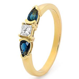 Sapphire and Diamond Gold Ring