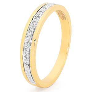 Diamond Gold Ring - Eternity Band Pave