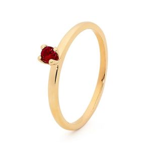 Ruby Gold Ring - Stackable Claw Set