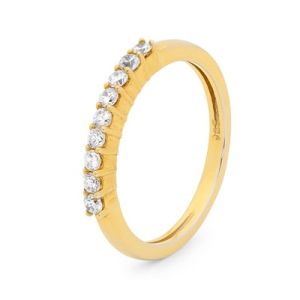 Cubic Zirconia CZ Gold Ring - Wedding Eternity