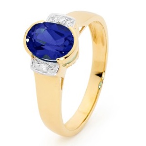 Sapphire and Diamond Gold Ring