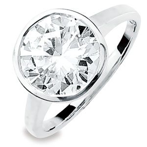 Cubic Zirconia CZ Silver Ring - Round