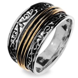 Silver and Gold Ring - Size P
