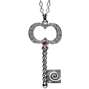 Ruby Silver Pendant - Key