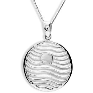 Silver Pendant - Circle Wave