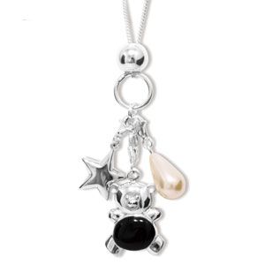 Pearl Silver Pendant - Star,  Teddy Bear and Pearl