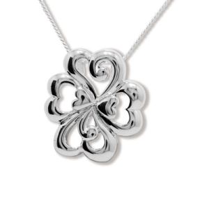 Silver Pendant - Four Leaf Clover Luck