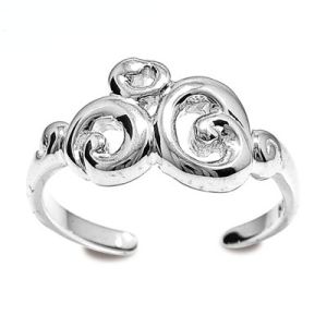 Silver Toe Ring - Swirl