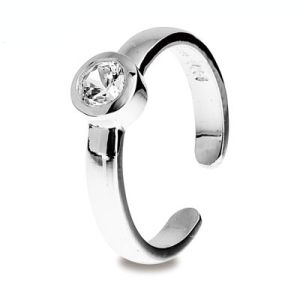 Cubic Zirconia CZ Silver Toe Ring