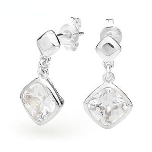 Cubic Zirconia CZ Silver Earrings - Bezel
