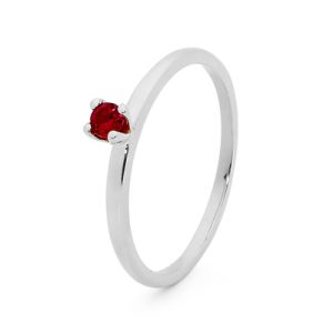 Ruby Silver Ring - Stackable Claw Set