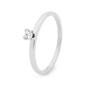 Cubic Zirconia CZ Silver Ring - Stackable Claw Set