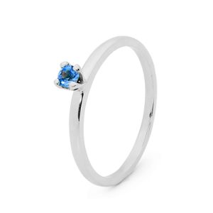 Blue Spinel Silver Ring - Stackable Claw Set