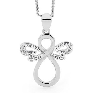 Cubic Zirconia CZ Silver Pendant - Angel Infinity