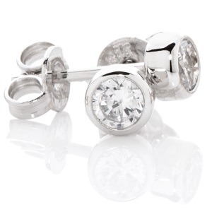 Cubic Zirconia CZ Silver Earrings - 4mm Studs