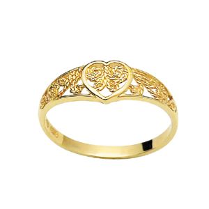 Gold Ring - Heart Wishbone