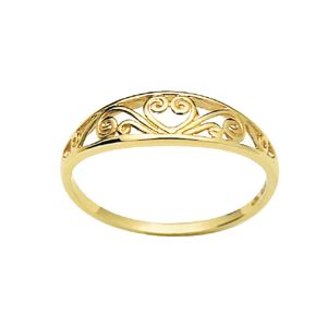 Gold Ring - Heart Swirl