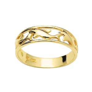 Gold Ring - Dolphin Swimming