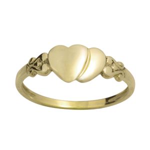 Gold Ring - Hearts Double Signet