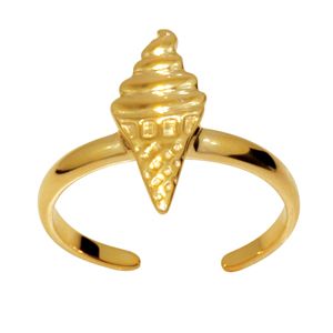 Gold Toe Ring - Ice Cream Cone