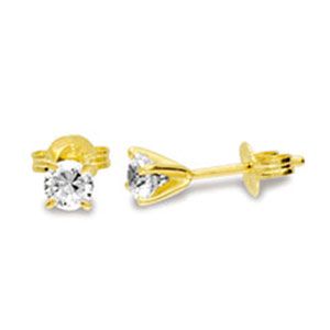 Diamond Gold Earrings .30ct 3.5mm