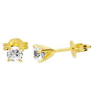 Diamond Gold Earrings .40ct 3.8mm
