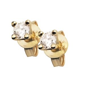Diamond Gold Earrings .20ct 3mm Claw