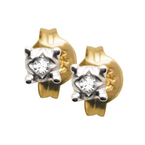 Diamond Gold Earrings .02ct