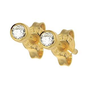 Diamond Gold Earrings .30ct 3.4mm