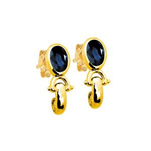 Black Sapphire Gold Earrings