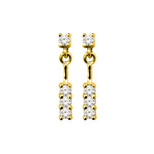 Cubic Zirconia CZ Gold Earrings - Swing