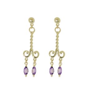 Amethyst Gold Earrings - Chandelier