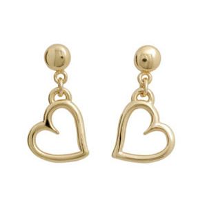 Gold Earrings - Heart Drop